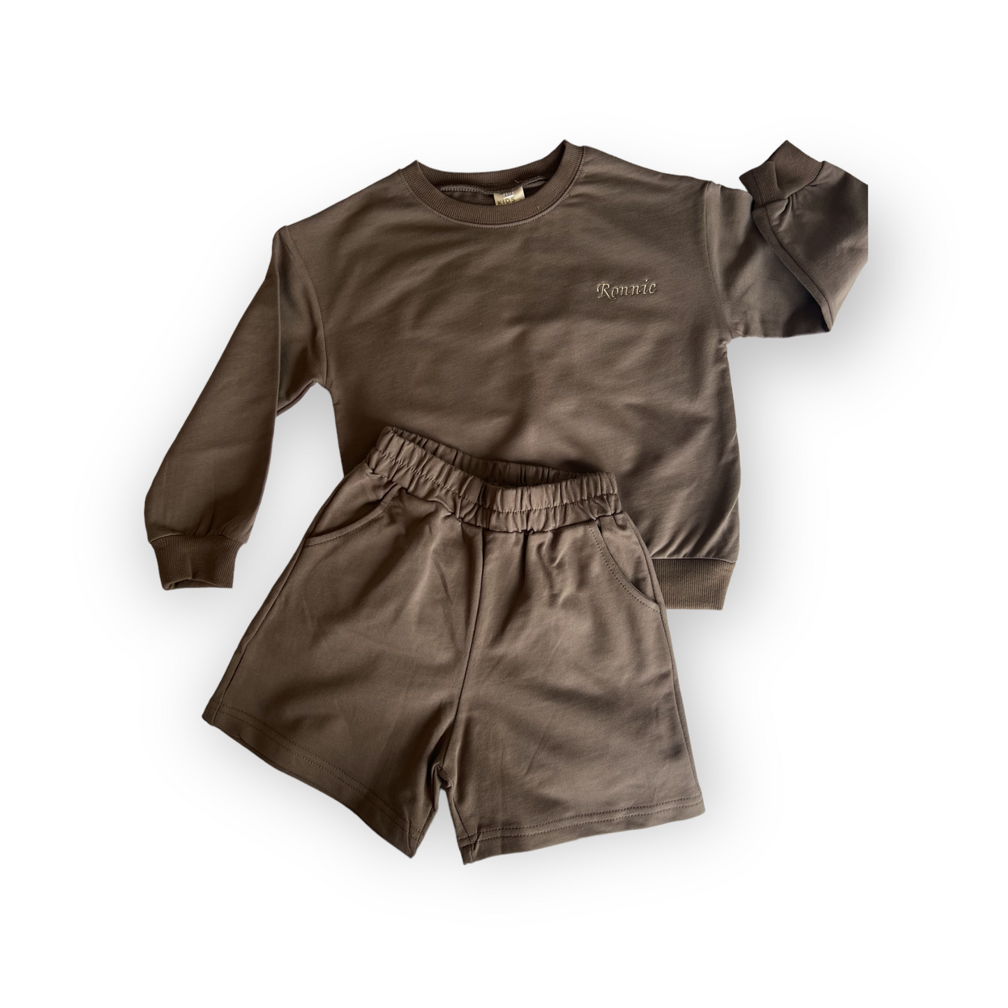 KHAKI THIN SHORTS SET