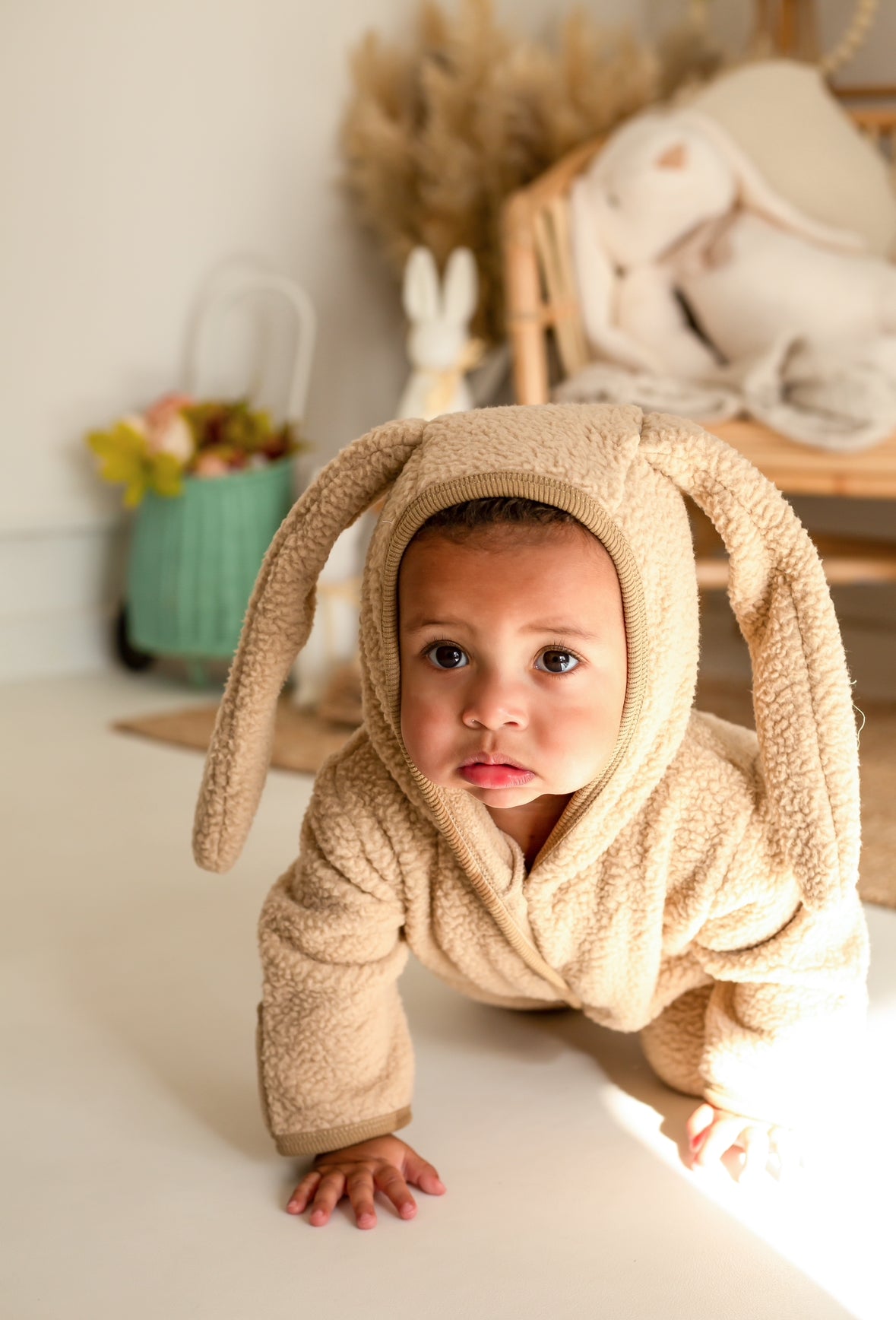 Bunny Fleece Onesie Brown