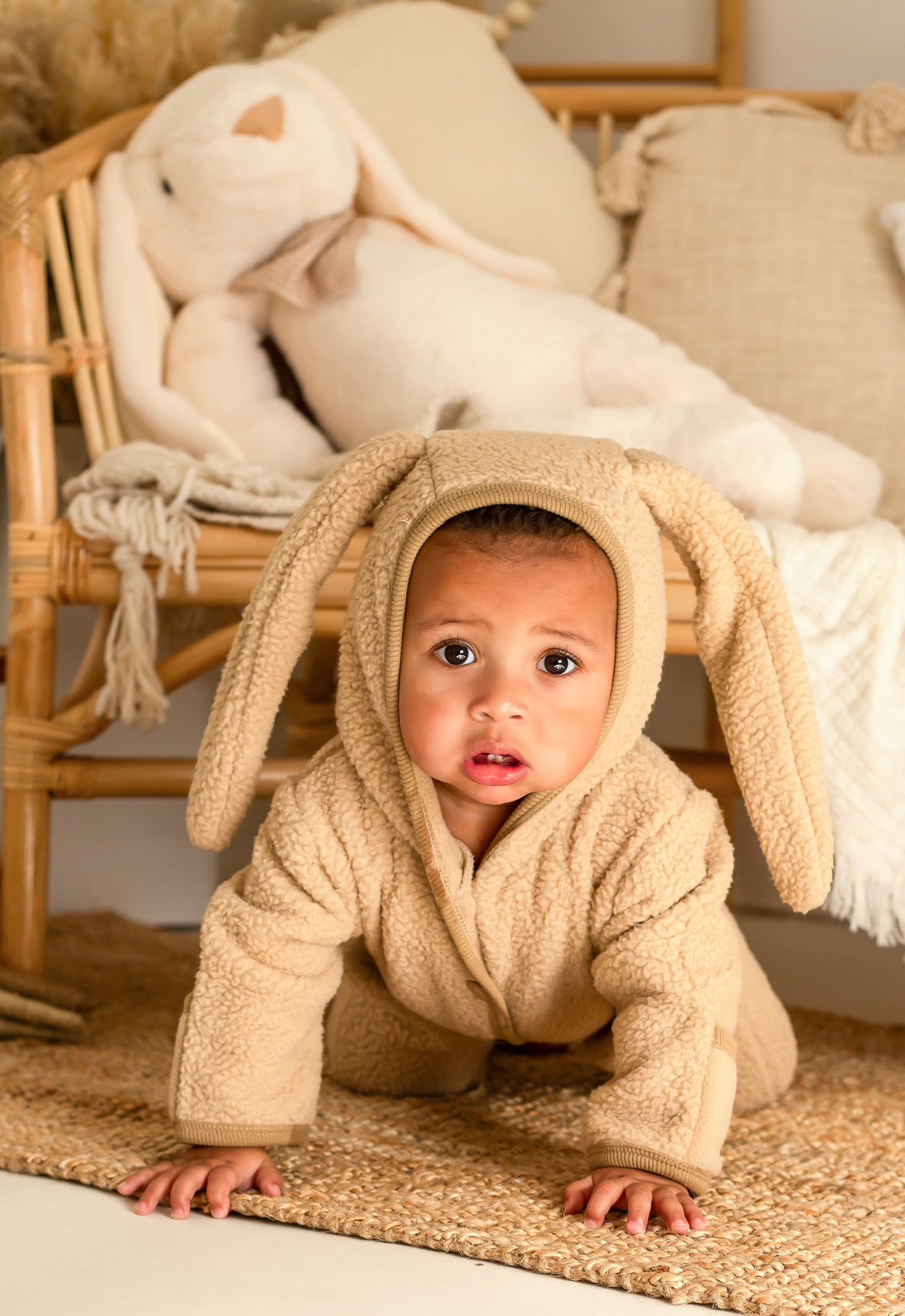 Bunny Fleece Onesie Brown