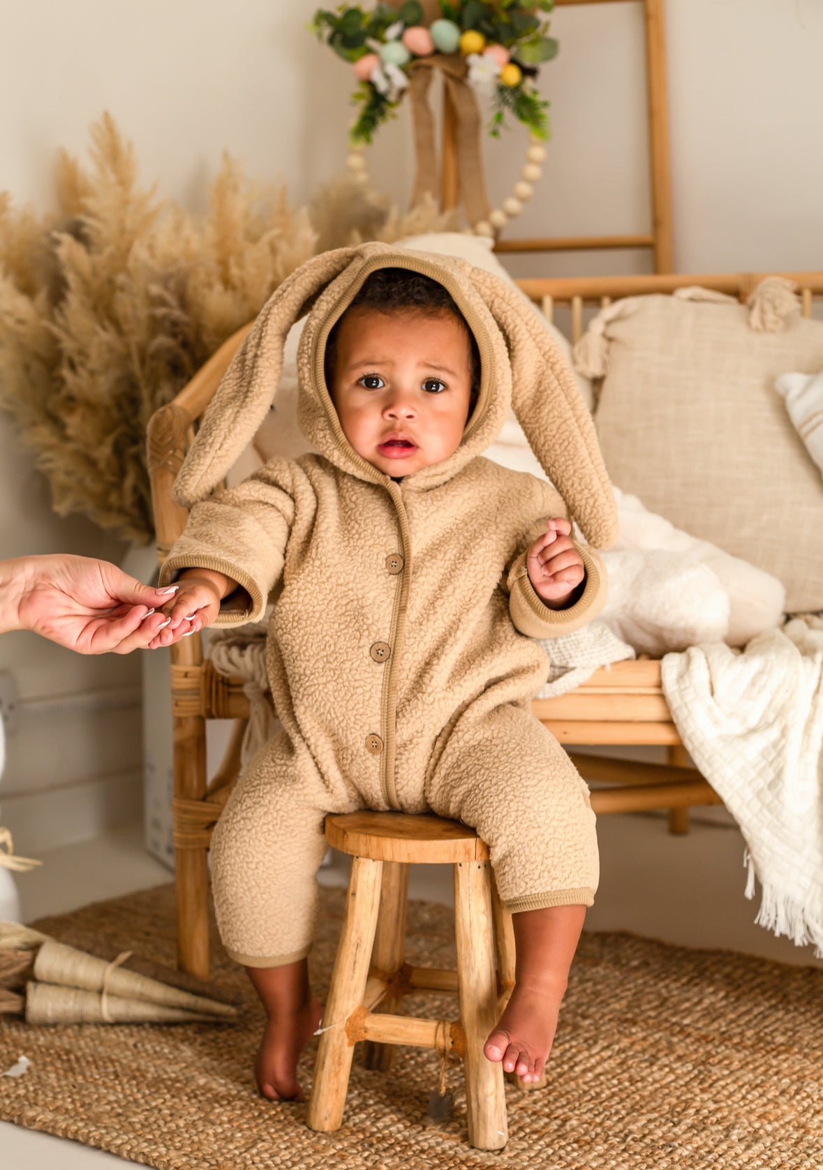 Bunny Fleece Onesie Brown