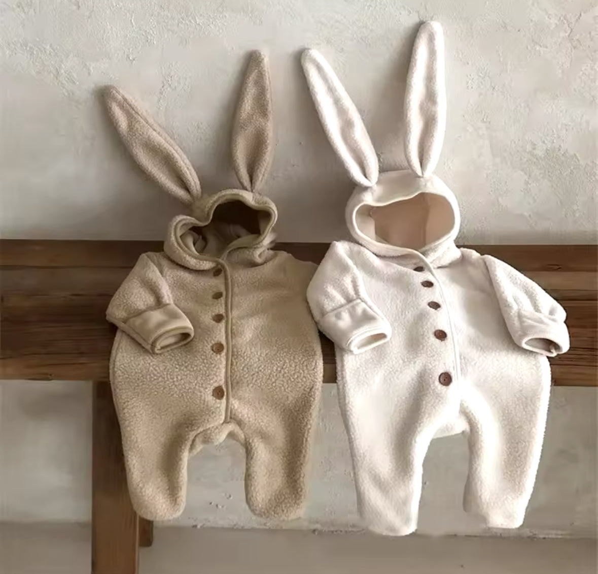 Bunny Fleece Onesie Brown